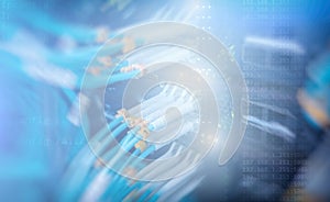 Supercomputer data center. Fiber Optical