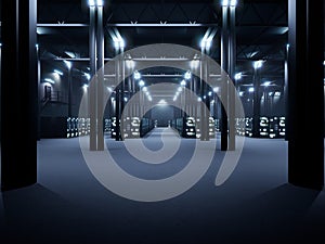 Supercomputer server room in IT office