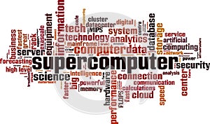 Supercomputer word cloud photo