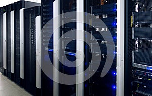 Supercomputers in computational data center photo