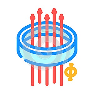 superconducting loop quantum computer color icon vector illustration