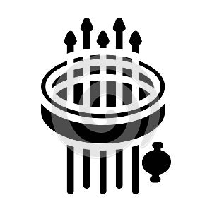 superconducting loop quantum computer glyph icon vector illustration