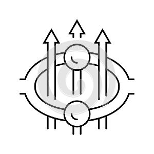 superconducting loop quantum computer line icon vector illustration