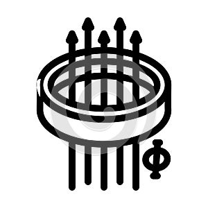 superconducting loop quantum computer line icon vector illustration