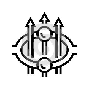 superconducting loop quantum computer line icon vector illustration