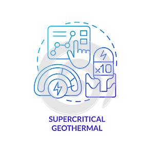 Supercritical geothermal blue gradient concept icon