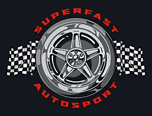 Superfast autosport colorful vintage sticker