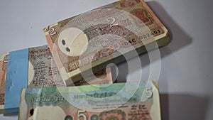 Superfast Indian currency note bundle counting by a women with hand, Indian Old Currency Notes bundle, India money in Women Hand,