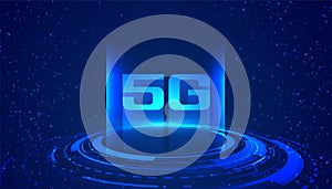 Superfast internet speed 5G technology concept background