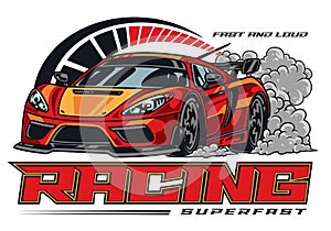 Superfast racing colorful vintage sticker