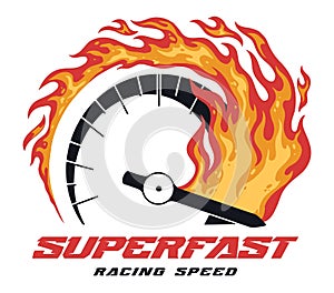 Superfast racing colorful vintage sticker