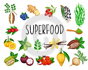 Superfood fruit and leafy greens