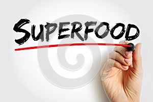 Superfood is a marketing term for food claimed to confer health benefits resulting from an exceptional nutrient density, text