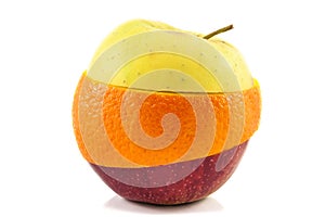 Superfruit - yellow apple, red apple and orange