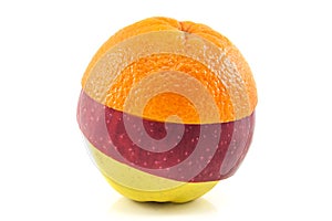 Superfruit - yellow apple, red apple and orange