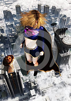 Supergirl Character Flying