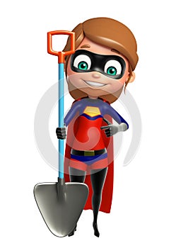 Supergirl with Digging shovel