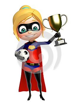 Supergirl with Football and winning cup