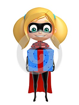 Supergirl with Gift box