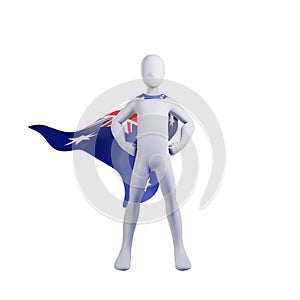 Superhero 3d render with australia nation cape