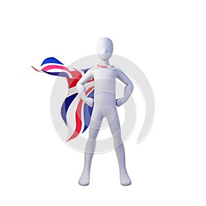 Superhero 3d render with england nation cape