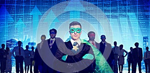 Superhero Aspirations Courage Stock Market Stock Concept