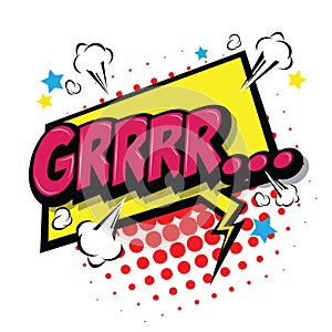 Superhero bashing Comics Bubble with text.