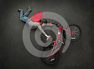 Superhero bike jump