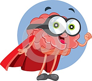 Superhero Brain Vector Cartoon Illustration