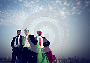 Superhero Businessmen New York Inspiration Concept