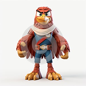 Superhero Cartoon Bird 3d Model For Rendering