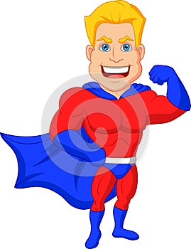 Superhero cartoon posing