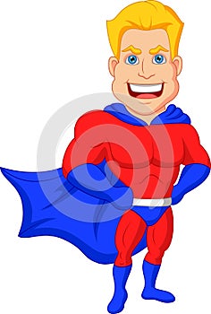 Superhero cartoon posing