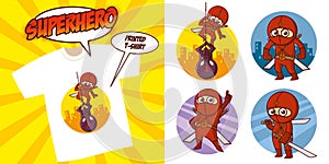 Superhero character Superheroes Set Vector illustration design