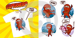 Superhero character Superheroes Set Vector illustration design