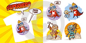 Superhero character Superheroes Set Vector illustration design