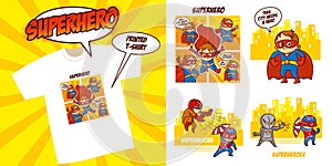 Superhero character Superheroes Set Vector illustration design