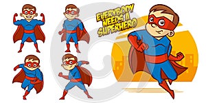 Superhero character Superheroes Set Vector illustration design