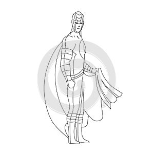 Superhero for coloring book isolated. Comic book vector illustration.