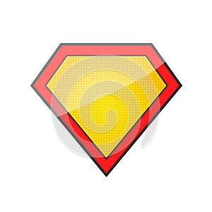 Superhero comic logo template isolated on white background.