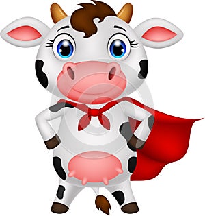 Superhero cow cartoon posing