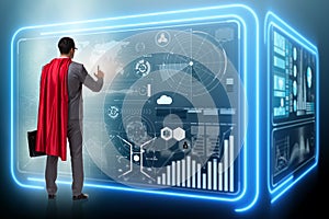 The superhero in data management concept