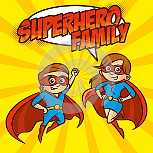 Superhéroe familia superhéroes diseno de pintura firmar ilustraciones 