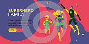 Superhero Family Horizontal Banner