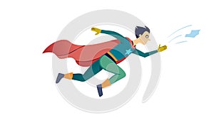 Superhero Flying Dynamic Pose Comic Hero Action Adventure, vector design Generative AI
