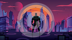 Superhero in Futuristic City 2