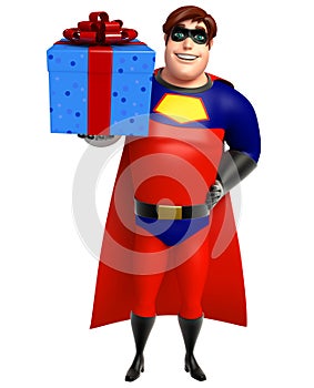 Superhero with Giftbox