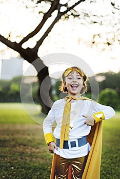 Superhero Girl Cute Happiness Fun Playful Concept