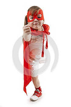 Superhero girl in a red