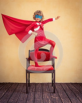 Superhero kid in Christmas